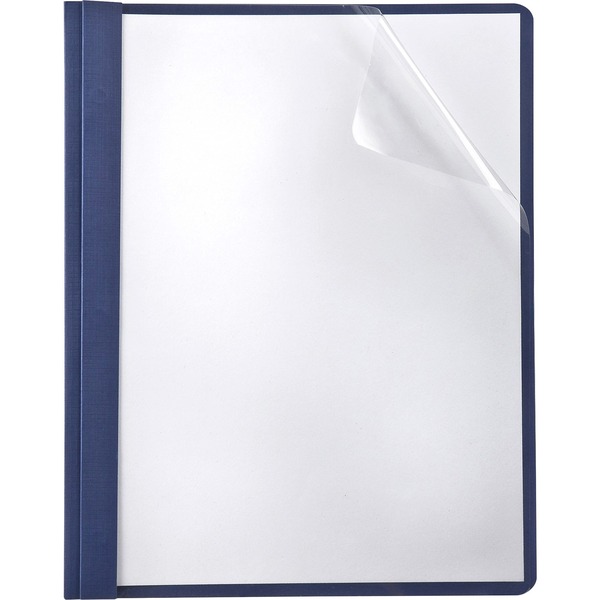TOPS Letter Recycled Report Cover - 8 1/2" x 11" - 85 Sheet Capacity - 3 x Double Tang Fastener(s) - 1/2" Fastener Capacity for Folder - Navy - 35% Fiber Recycled - 25 / Box