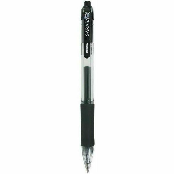 Zebra SARASA dry X20 Retractable Gel Pen - Bold Pen Point - 1 mm Pen Point Size - Refillable - Retractable - Black - Transparent Barrel - 1 / Box