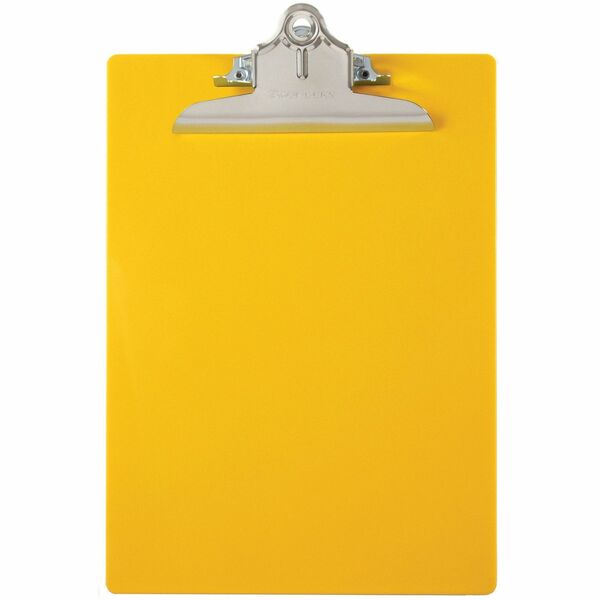 Saunders Recycled Plastic Clipboards - 1" Clip Capacity - 8 1/2" , 8 19/64" x 11" , 11 45/64" - Polystyrene, Plastic - Yellow - 1 Each