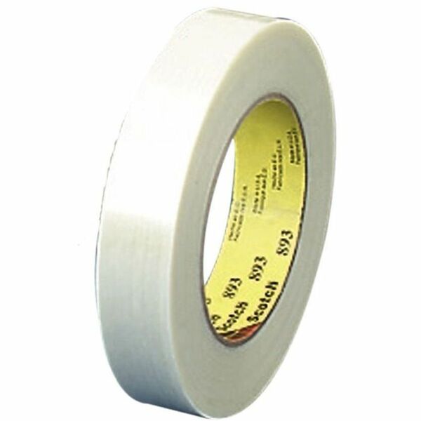 Scotch General-Purpose Filament Tape - 60 yd Length x 0.75" Width - 6 mil Thickness - 3" Core - Synthetic Rubber - Glass Yarn Backing - Tear Resistant, Split Resistant, Curl Resistant, Moisture Resistant, Scuff Resistant - For Reinforcing, Joining, Shipping - 1 / Roll - Clear