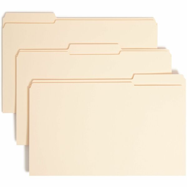 Smead 1/3 Tab Cut Legal Recycled Fastener Folder - 8 1/2" x 14" - 3/4" Expansion - 1 x 2K Fastener(s) - 2" Fastener Capacity for Folder - Top Tab Location - Right of Center Tab Position - Manila - Manila - 10% Recycled - 50 / Box