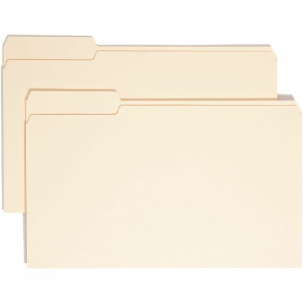 Smead 1/3 Tab Cut Legal Recycled Top Tab File Folder - 8 1/2" x 14" - 3/4" Expansion - Top Tab Location - First Tab Position - Manila - Manila - 10% Recycled - 100 / Box