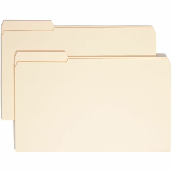 Smead 1/3 Tab Cut Legal Recycled Top Tab File Folder - 8 1/2" x 14" - 3/4" Expansion - Top Tab Location - Left Tab Position - Manila - Manila - 10% Recycled - 100 / Box