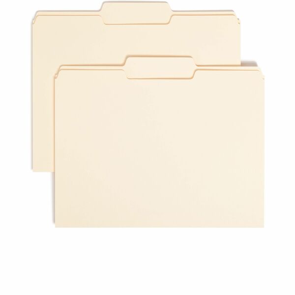Smead 1/3 Tab Cut Letter Recycled Top Tab File Folder - 8 1/2" x 11" - 3/4" Expansion - Top Tab Location - Center Tab Position - Manila - Manila - 10% Recycled - 100 / Box