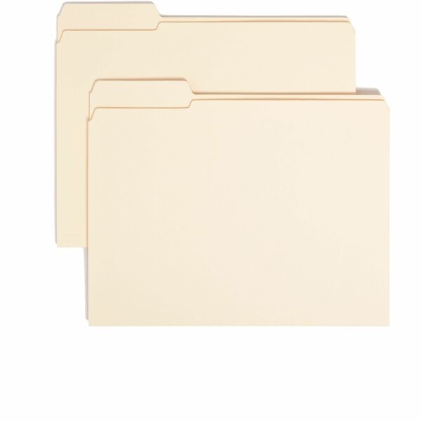 Smead 1/3 Tab Cut Letter Recycled Top Tab File Folder - 8 1/2" x 11" - 3/4" Expansion - Top Tab Location - Left Tab Position - Manila - 10% Recycled - 100 / Box