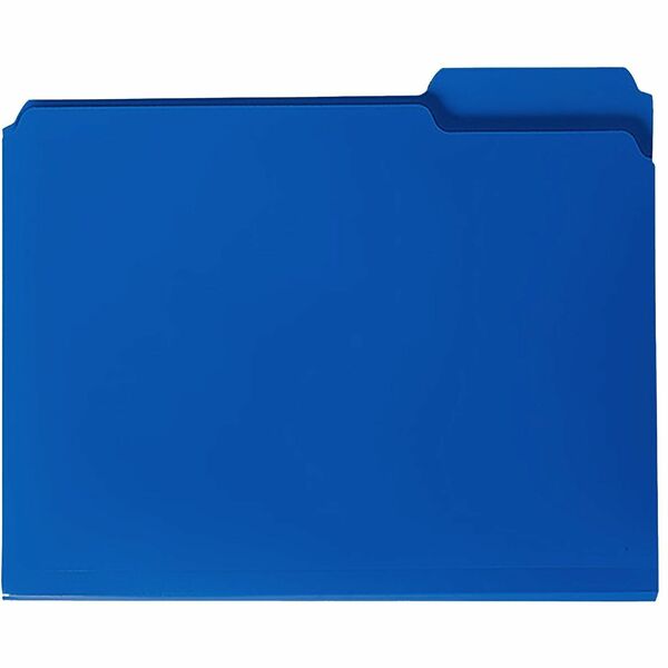 Smead 1/3 Tab Cut Letter Top Tab File Folder - 8 1/2" x 11" - Top Tab Location - Assorted Position Tab Position - Polypropylene - Blue - 24 / Box
