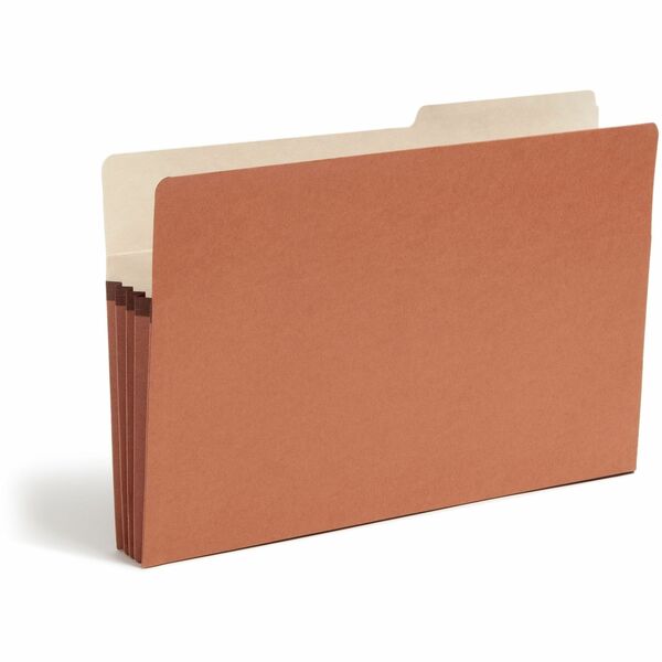 Smead 2/5 Tab Cut Legal Recycled File Pocket - 8 1/2" x 14" - 3 1/2" Expansion - Right Tab Position - Redrope - Redrope - 30% Recycled - 25 / Box