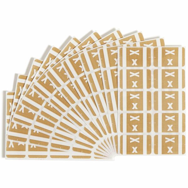 Smead AlphaZ ACCS Color-Coded Labels - "X" - 1" Width x 1 5/8" Length - Light Brown - 10 / Sheet - 100 / Pack