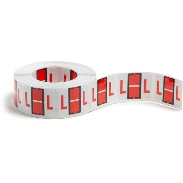 Smead BCCR Bar-Style Color-Coded Labels - "Alphabet" - 1 1/4" Width x 1" Length - Dark Orange - 500 / Roll - 500 / Roll