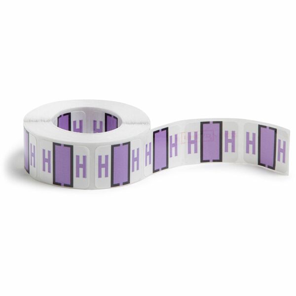 Smead BCCR Bar-Style Color-Coded Labels - "Alphabet" - 1 1/4" Width x 1" Length - Lavender - 500 / Roll - 500 / Roll