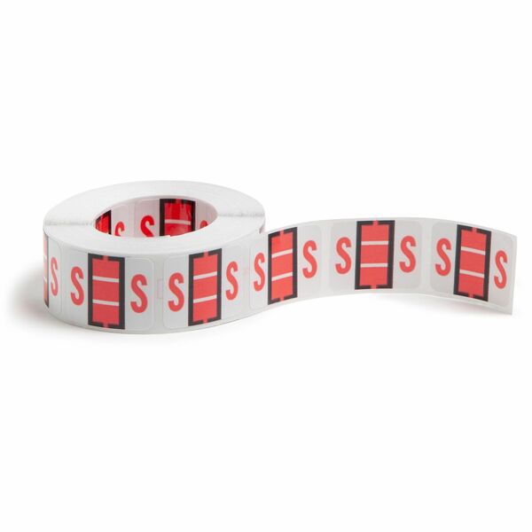 Smead BCCR Bar-Style Color-Coded Labels - "Alphabet" - 1 1/4" Width x 1" Length - Pink - 500 / Roll - 500 / Roll