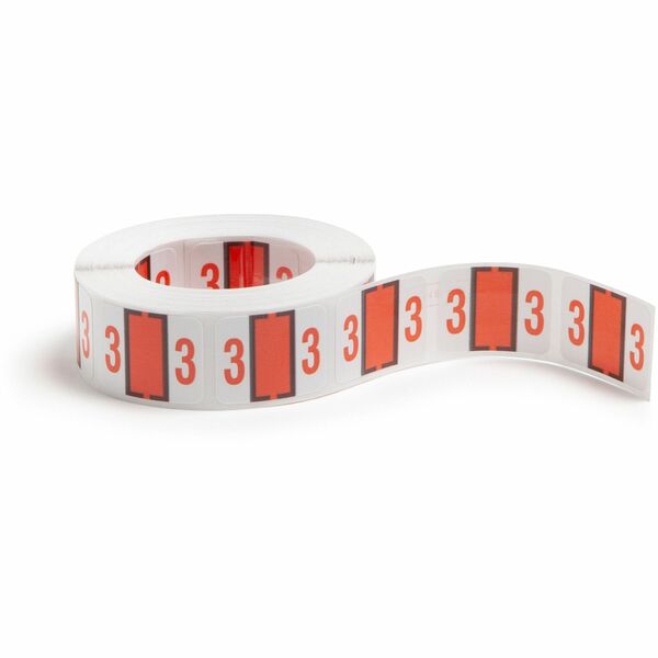 Smead BCCRN Bar-Style Color-Coded Labels - "Number" - 1 1/4" Width x 1" Length - Dark Orange - 500 / Roll