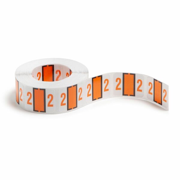 Smead BCCRN Bar-Style Color-Coded Labels - "Number" - 1 1/4" Width x 1" Length - Light Orange - 500 / Roll