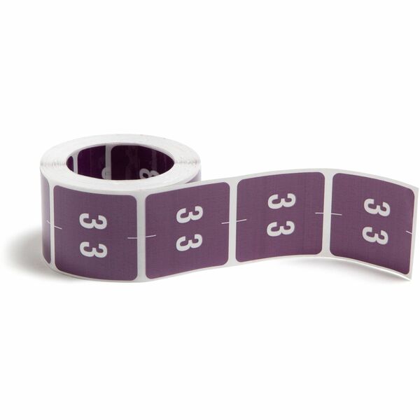 Smead DCC Color-Coded Numeric Labels - "Number" - 1 1/2" Width x 1 1/2" Length - Purple - 250 / Roll