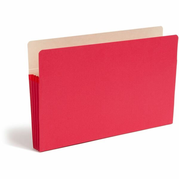 Smead Pocket Straight Tab Cut Legal Recycled File Pocket - Legal - 8 1/2" x 14" Sheet Size - 3 1/2" Expansion - Top Tab Location - Tear Resistant Material - Red - Recycled - 1 Each