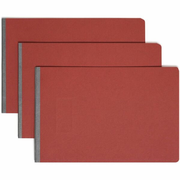 Smead Premium Pressboard Ledger Recycled Fastener Folder - 3" Folder Capacity - 11" x 17" - 3" Expansion - 1 Fastener(s) - Pressboard - Red - 100% Recycled - 1 Each
