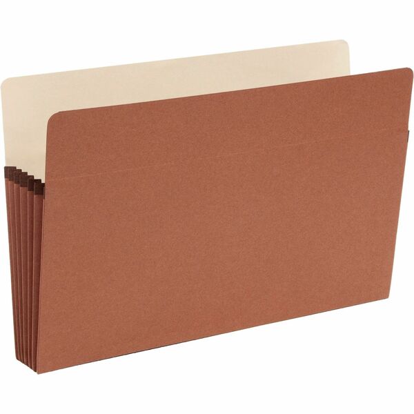 Smead Straight Tab Cut Legal File Pocket - Legal - 8 1/2" x 14" Sheet Size - 5 1/4" Expansion - Redrope - Kraft - Recycled - 50 / Box