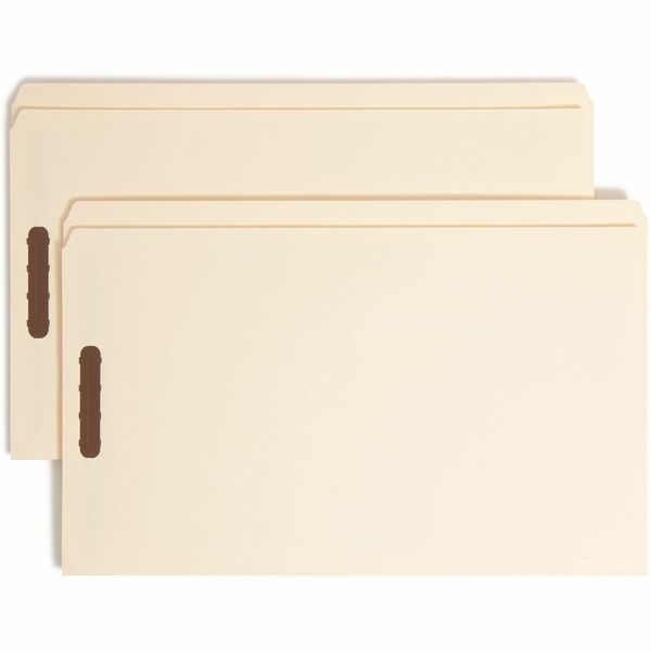 Smead Straight Tab Cut Legal Recycled Fastener Folder - 8 1/2" x 14" - 3/4" Expansion - 2 x 2K Fastener(s) - 2" Fastener Capacity for Folder - Manila - Manila - 10% Recycled - 50 / Box