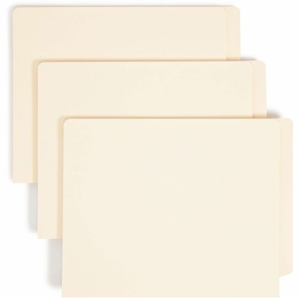 Smead Straight Tab Cut Letter Recycled End Tab File Folder - 1 1/2" Folder Capacity - 8 1/2" x 11" - 1 1/2" Expansion - Manila - 10% Recycled - 50 / Box