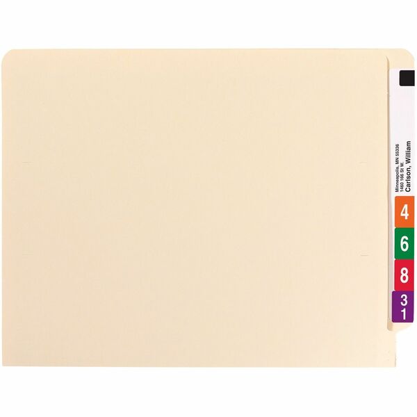 Smead Straight Tab Cut Letter Recycled Fastener Folder - 8 1/2" x 11" - 3/4" Expansion - 2 x 2B Fastener(s) - 2" Fastener Capacity for Folder - Manila - Manila - 100% Recycled - 50 / Box