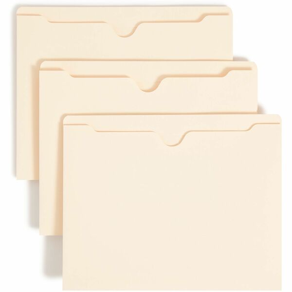 Smead Straight Tab Cut Letter Recycled File Jacket - 8 1/2" x 11" - 1" Expansion - Manila - 10% Recycled - 50 / Box