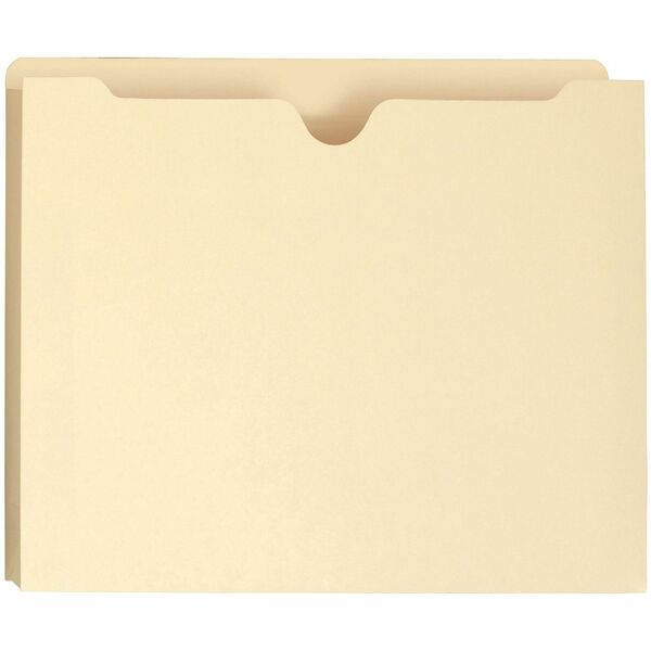 Smead Straight Tab Cut Letter Recycled File Jacket - 8 1/2" x 11" - 2" Expansion - Top Tab Location - Manila - Manila - 100% Recycled - 50 / Box