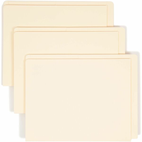 Smead Straight Tab Cut Letter Recycled File Pocket - 8 1/2" x 11" - 2 Pocket(s) - Manila - 10% Recycled - 25 / Box