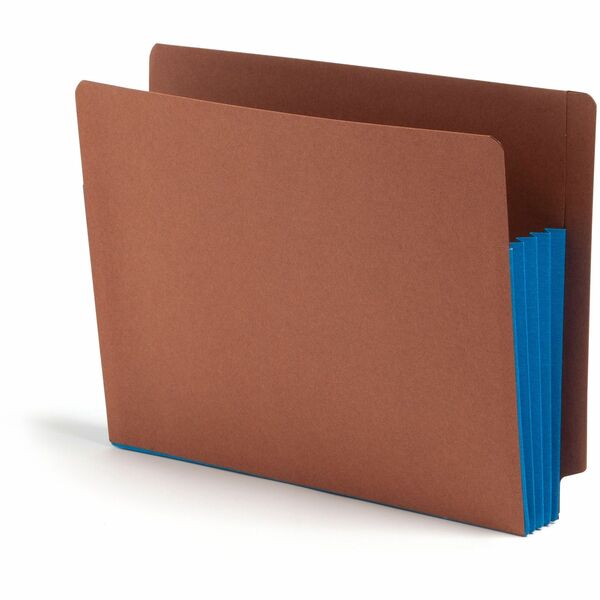 Smead Straight Tab Cut Letter Recycled File Pocket - 8 1/2" x 11" - 3 1/2" Expansion - 1 Pocket(s) - Top Tab Location - Redrope - Blue - 30% Recycled - 10 / Box