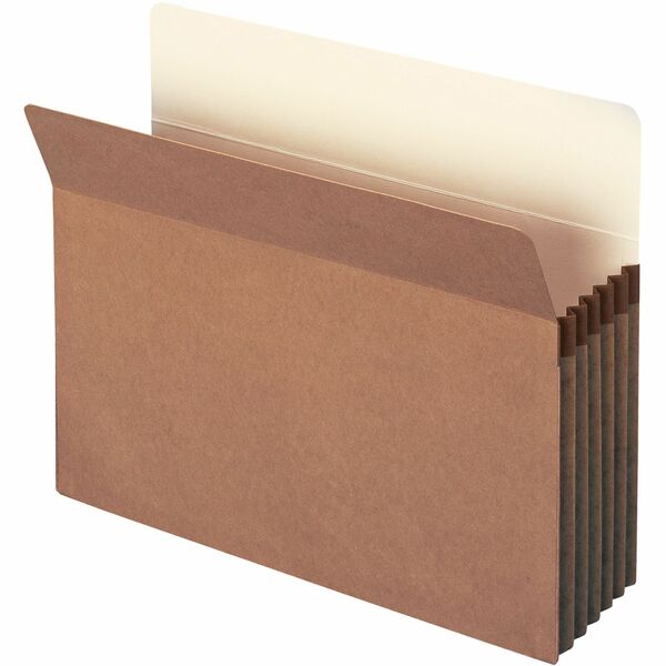 Smead Straight Tab Cut Letter Recycled File Pocket - 8 1/2" x 11" - 5 1/4" Expansion - Redrope - Redrope - 100% Recycled - 10 / Box
