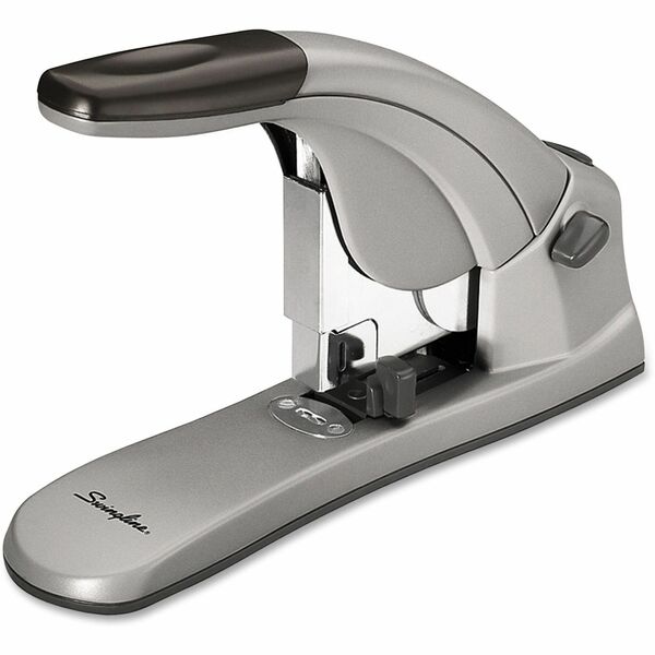 Swingline LightTouch Heavy-Duty Stapler - 120 of 20lb Paper Sheets Capacity - 210 Staple Capacity - Full Strip - 5/8" Staple Size - 2.75" Throat Depth - Front Loading - 1 Each - Gray - Metal