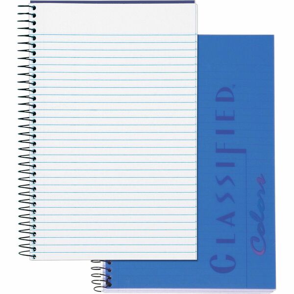 TOPS Classified Business Notebooks - 100 Sheets - 20 lb Basis Weight - 5 1/2" x 8 1/2" - Indigo Paper - IndigoPlastic Cover - Heavyweight, Perforated, Hard Cover - 1 Each