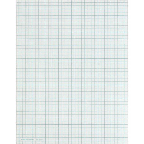 TOPS Cross Section Pad - Letter - 50 Sheets - Glue - Both Side Ruling Surface - 20 lb Basis Weight - Letter - 8 1/2" x 11" - White Paper - 1 / Pad