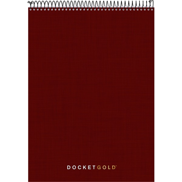 TOPS Docket Heavyweight Wirebound Planner - 70 Sheets - Wire Bound - 20 lb Basis Weight - 8 1/2" x 11 3/4" - White Paper - BurgundyChipboard Cover - Perforated, Repositionable, Heavyweight, Hard Cover - 1 Each