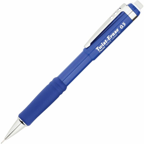 Pentel Twist-Erase III Mechanical Pencil - HB Lead - 0.5 mm Lead Diameter - Refillable - Blue Barrel - 1 Each