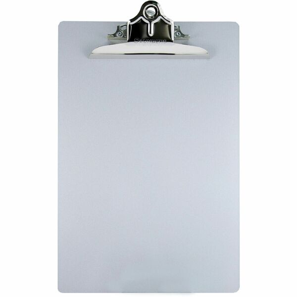 Saunders Aluminum Round Corner Clipboards - 1" Clip Capacity - 8 1/2" x 12" - Clamp - Aluminum - Silver - 1 Each