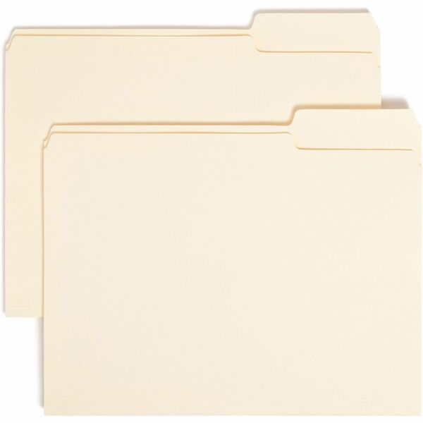 Smead 1/3 Tab Cut Letter Recycled Top Tab File Folder - 8 1/2" x 11" - 3/4" Expansion - Top Tab Location - Right Tab Position - Manila - 10% Recycled - 100 / Box