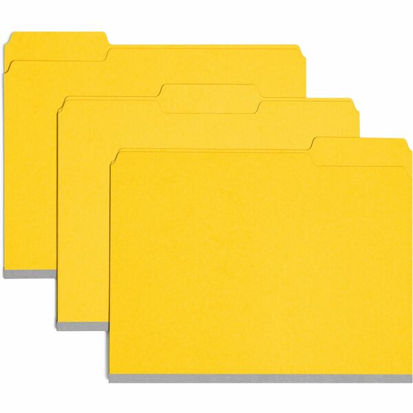 Smead Colored 1/3 Tab Cut Letter Recycled Top Tab File Folder - 8 1/2" x 11" - 1" Expansion - Top Tab Location - Assorted Position Tab Position - Pressboard - Blue - 100% Recycled - 25 / Box