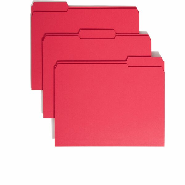 Smead Colored 1/3 Tab Cut Letter Recycled Top Tab File Folder - 8 1/2" x 11" - 3/4" Expansion - Top Tab Location - Assorted Position Tab Position - Lavender - 10% Recycled - 100 / Box