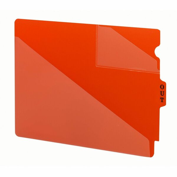 Smead End Tab Out Guides - Printed Center Tab(s) - Message - OUT - Red Poly Tab(s) - 50 / Box