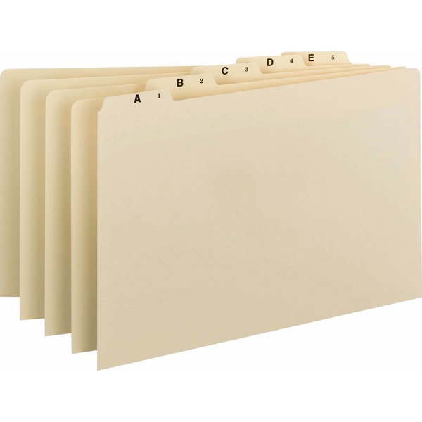 Smead Filing Guides with Alphabetic Indexing - 25 Printed Assorted Tab(s) - Character - A-Z - 25 Tab(s)/Set - 0.50" Tab Height - Legal - Manila Manila Tab(s) - Recycled - 5 / Set