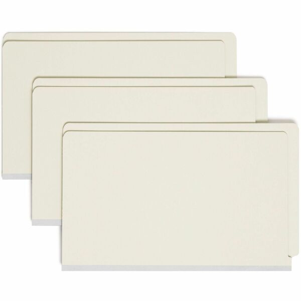 Smead Legal Recycled Fastener Folder - 8 1/2" x 14" - 3" Expansion - 2 x 2S Fastener(s) - 2" Fastener Capacity for Folder - End Tab Location - Pressboard - Gray, Green - 100% Recycled - 25 / Box
