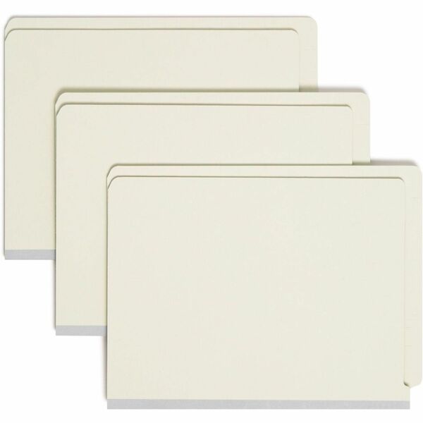 Smead Letter Recycled Fastener Folder - 8 1/2" x 11" - 1" Expansion - 2 x 2S Fastener(s) - 2" Fastener Capacity for Folder - End Tab Location - Pressboard - Gray, Green - 100% Recycled - 25 / Box
