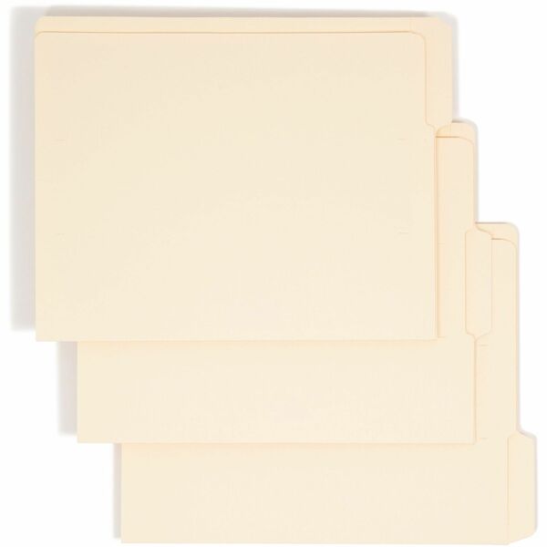 Smead Shelf-Master 1/3 Tab Cut Letter Recycled End Tab File Folder - 8 1/2" x 11" - 3/4" Expansion - End Tab Location - Assorted Position Tab Position - Manila - 10% Recycled - 100 / Box