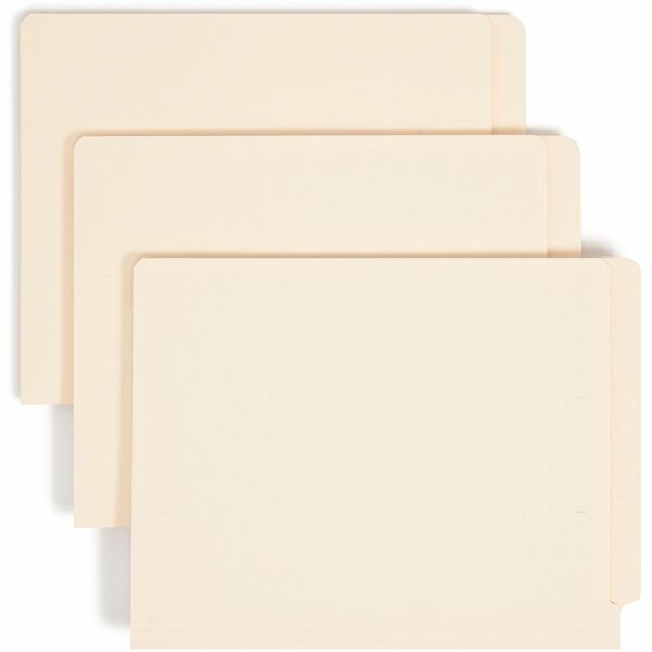 Smead Shelf-Master Straight Tab Cut Letter Recycled End Tab File Folder - 8 1/2" x 11" - 3/4" Expansion - Manila - Manila - 10% Recycled - 50 / Box