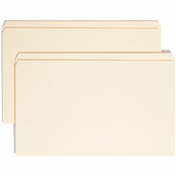 Smead Straight Tab Cut Legal Recycled Top Tab File Folder - 8 1/2" x 14" - 3/4" Expansion - Manila - Manila - 10% Recycled - 100 / Box