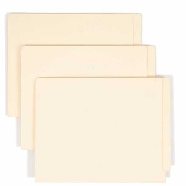 Smead Straight Tab Cut Letter Recycled End Tab File Folder - 8 1/2" x 11" - 3/4" Expansion - Manila - 10% Recycled - 100 / Box