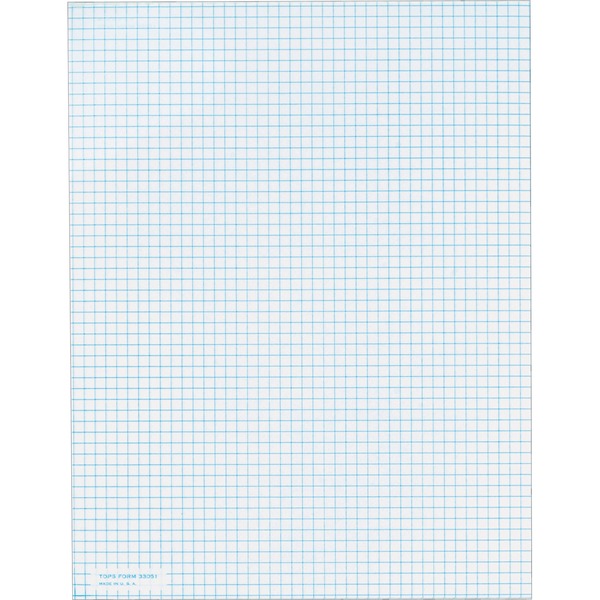 TOPS Graph Pad - 50 Sheets - Both Side Ruling Surface - 20 lb Basis Weight - Letter - 8 1/2" x 11" - White Paper - 1 / Pad