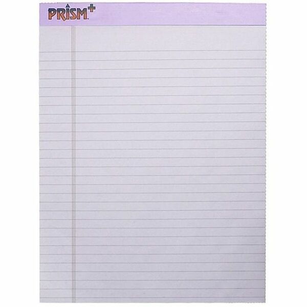 TOPS Prism Plus Colored Paper Pads - 50 Sheets - 0.34" Ruled - 8 1/2" x 11 3/4" - Orchid Paper - Chipboard Cover - Hard Cover - 12 / Pack