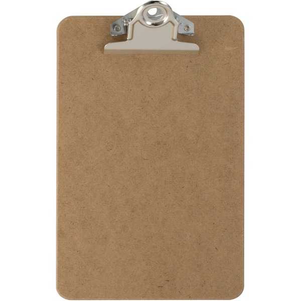 Officemate Recycled Hardboard Clipboards - 1" Clip Capacity - 6" x 9" - Clamp - Hardboard - Brown - 1 Each