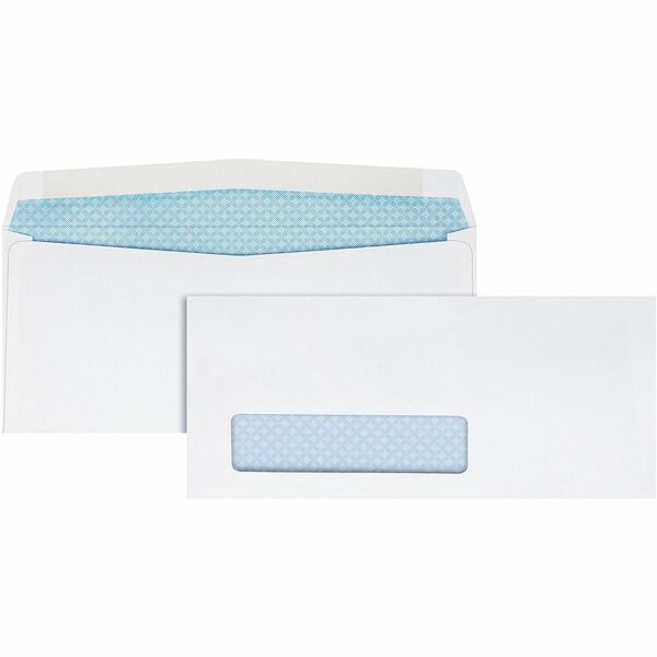 Quality Park No. 8-5/8 Single Window Security Tinted Check Envelope - Single Window - #8 5/8 - 3 5/8" Width x 8 5/8" Length - 24 lb - Gummed - Wove - 500 / Box - White